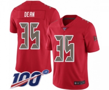 Men's Tampa Bay Buccaneers #35 Jamel Dean Limited Red Rush Vapor Untouchable 100th Season Football Jersey