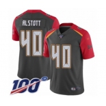 Men's Tampa Bay Buccaneers #40 Mike Alstott Limited Gray Inverted Legend 100th Season Football Jersey