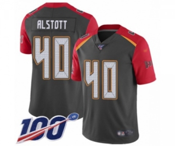 Men's Tampa Bay Buccaneers #40 Mike Alstott Limited Gray Inverted Legend 100th Season Football Jersey