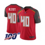 Men's Tampa Bay Buccaneers #40 Mike Alstott Red Team Color Vapor Untouchable Limited Player 100th Season Football Jersey