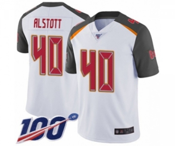 Men's Tampa Bay Buccaneers #40 Mike Alstott White Vapor Untouchable Limited Player 100th Season Football Jersey