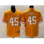 Men's Tampa Bay Buccaneers #45 Devin White Yellow Limited Stitched Throwback Jersey