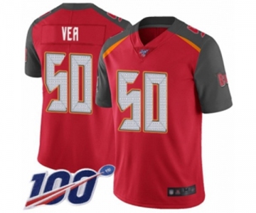 Men's Tampa Bay Buccaneers #50 Vita Vea Red Team Color Vapor Untouchable Limited Player 100th Season Football Jersey