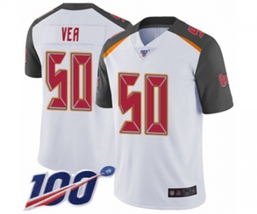 Men's Tampa Bay Buccaneers #50 Vita Vea White Vapor Untouchable Limited Player 100th Season Football Jersey