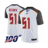 Men's Tampa Bay Buccaneers #51 Kendell Beckwith White Vapor Untouchable Limited Player 100th Season Football Jersey