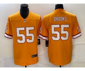 Men's Tampa Bay Buccaneers #55 Derrick Brooks Yellow Limited Stitched Throwback Jersey