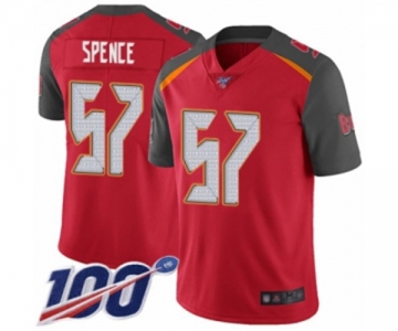 Men's Tampa Bay Buccaneers #57 Noah Spence Red Team Color Vapor Untouchable Limited Player 100th Season Football Jersey