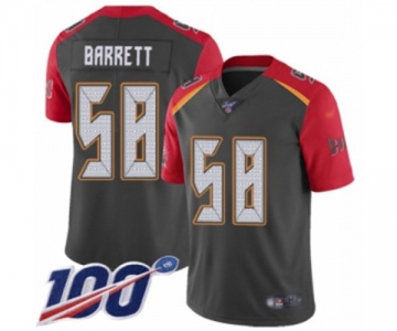 Men's Tampa Bay Buccaneers #58 Shaquil Barrett Limited Gray Inverted Legend 100th Season Football Jersey