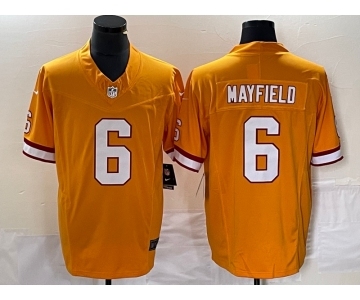 Men's Tampa Bay Buccaneers #6 Baker Mayfield Orange 2023 F.U.S.E. Throwback Limited Stitched Jersey