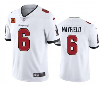 Men's Tampa Bay Buccaneers #6 Baker Mayfield White 2024 With 4-Star C Patch Vapor Limited Football Stitched Jersey