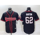 Men's Tampa Bay Buccaneers #62 Graham Barton Black Cool Base Stitched Baseball Jersey