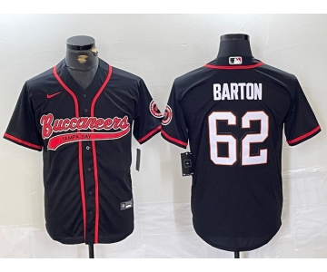 Men's Tampa Bay Buccaneers #62 Graham Barton Black Cool Base Stitched Baseball Jersey