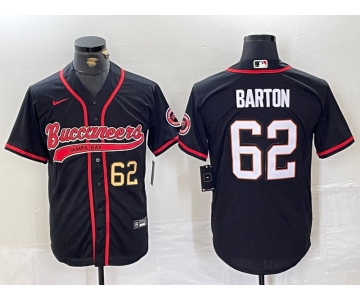 Men's Tampa Bay Buccaneers #62 Graham Barton Black Cool Base Stitched Baseball Jerseys