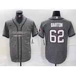 Men's Tampa Bay Buccaneers #62 Graham Barton Grey Gridiron With Patch Cool Base Stitched Baseball Jersey