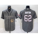 Men's Tampa Bay Buccaneers #62 Graham Barton Grey Gridiron With Patch Cool Base Stitched Baseball Jerseys