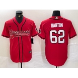 Men's Tampa Bay Buccaneers #62 Graham Barton Red Cool Base Stitched Baseball Jersey