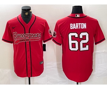 Men's Tampa Bay Buccaneers #62 Graham Barton Red Cool Base Stitched Baseball Jersey