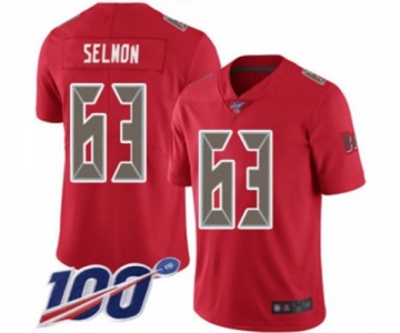 Men's Tampa Bay Buccaneers #63 Lee Roy Selmon Limited Red Rush Vapor Untouchable 100th Season Football Jersey