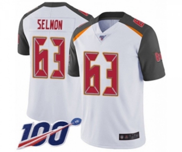 Men's Tampa Bay Buccaneers #63 Lee Roy Selmon White Vapor Untouchable Limited Player 100th Season Football Jersey