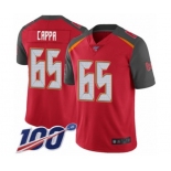 Men's Tampa Bay Buccaneers #65 Alex Cappa Red Team Color Vapor Untouchable Limited Player 100th Season Football Jersey