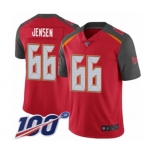 Men's Tampa Bay Buccaneers #66 Ryan Jensen Red Team Color Vapor Untouchable Limited Player 100th Season Football Jersey