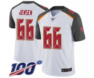 Men's Tampa Bay Buccaneers #66 Ryan Jensen White Vapor Untouchable Limited Player 100th Season Football Jersey