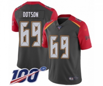 Men's Tampa Bay Buccaneers #69 Demar Dotson Limited Gray Inverted Legend 100th Season Football Jersey