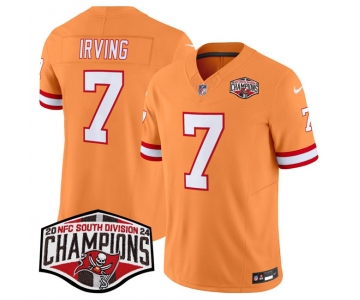 Men's Tampa Bay Buccaneers #7 Bucky Irving Orange F.U.S.E. 2024 NFC South Champions Limited Stitched Jersey