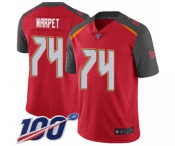 Men's Tampa Bay Buccaneers #74 Ali Marpet Red Team Color Vapor Untouchable Limited Player 100th Season Football Jersey