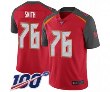 Men's Tampa Bay Buccaneers #76 Donovan Smith Red Team Color Vapor Untouchable Limited Player 100th Season Football Jersey