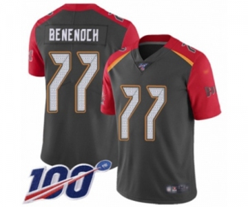 Men's Tampa Bay Buccaneers #77 Caleb Benenoch Limited Gray Inverted Legend 100th Season Football Jersey