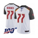 Men's Tampa Bay Buccaneers #77 Caleb Benenoch White Vapor Untouchable Limited Player 100th Season Football Jersey