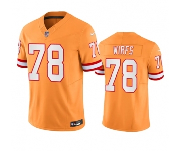 Men's Tampa Bay Buccaneers #78 Tristan Wirfs Orange 2023 F.U.S.E. Throwback Limited Stitched Jersey