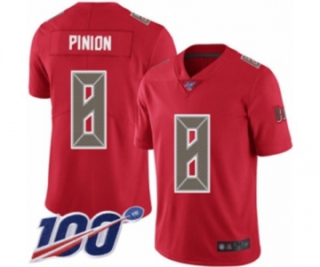 Men's Tampa Bay Buccaneers #8 Bradley Pinion Limited Red Rush Vapor Untouchable 100th Season Football Jersey