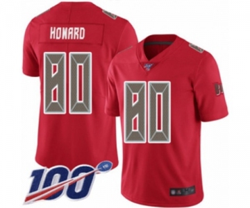 Men's Tampa Bay Buccaneers #80 O. J. Howard Limited Red Rush Vapor Untouchable 100th Season Football Jersey