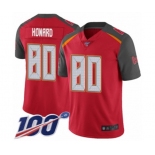 Men's Tampa Bay Buccaneers #80 O. J. Howard Red Team Color Vapor Untouchable Limited Player 100th Season Football Jersey