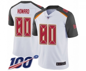 Men's Tampa Bay Buccaneers #80 O. J. Howard White Vapor Untouchable Limited Player 100th Season Football Jersey