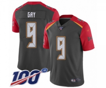 Men's Tampa Bay Buccaneers #9 Matt Gay Limited Gray Inverted Legend 100th Season Football Jersey