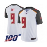 Men's Tampa Bay Buccaneers #9 Matt Gay White Vapor Untouchable Limited Player 100th Season Football Jersey