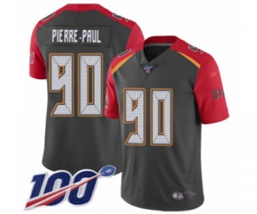 Men's Tampa Bay Buccaneers #90 Jason Pierre-Paul Limited Gray Inverted Legend 100th Season Football Jersey