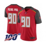 Men's Tampa Bay Buccaneers #90 Jason Pierre-Paul Red Team Color Vapor Untouchable Limited Player 100th Season Football Jersey