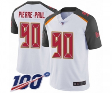 Men's Tampa Bay Buccaneers #90 Jason Pierre-Paul White Vapor Untouchable Limited Player 100th Season Football Jersey