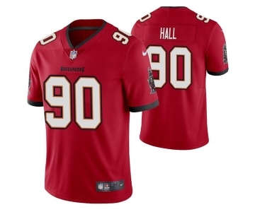 Men's Tampa Bay Buccaneers #90 Logan Hall Red Vapor Untouchable Limited Stitched Jersey