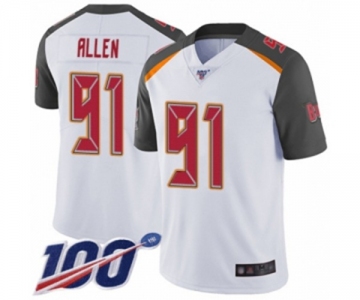 Men's Tampa Bay Buccaneers #91 Beau Allen White Vapor Untouchable Limited Player 100th Season Football Jersey