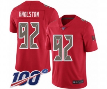 Men's Tampa Bay Buccaneers #92 William Gholston Limited Red Rush Vapor Untouchable 100th Season Football Jersey