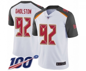 Men's Tampa Bay Buccaneers #92 William Gholston White Vapor Untouchable Limited Player 100th Season Football Jersey