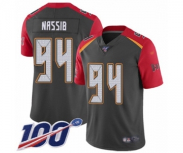 Men's Tampa Bay Buccaneers #94 Carl Nassib Limited Gray Inverted Legend 100th Season Football Jersey