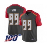 Men's Tampa Bay Buccaneers #99 Warren Sapp Limited Gray Inverted Legend 100th Season Football Jersey