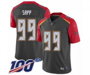 Men's Tampa Bay Buccaneers #99 Warren Sapp Limited Gray Inverted Legend 100th Season Football Jersey