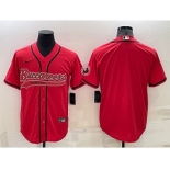 Men's Tampa Bay Buccaneers Blank Red Stitched Cool Base Nike Baseball Jersey